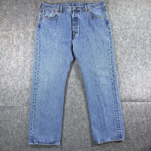 Vintage Levi's 501 Jeans Light Wash Straight Men's 36 x 28 Denim Cotton 90s USA - Picture 1 of 15